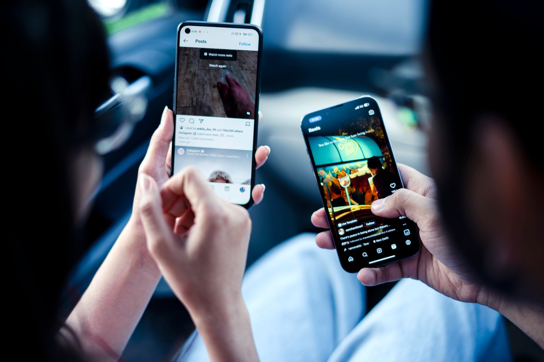 People playing a quiz app on a smartphone