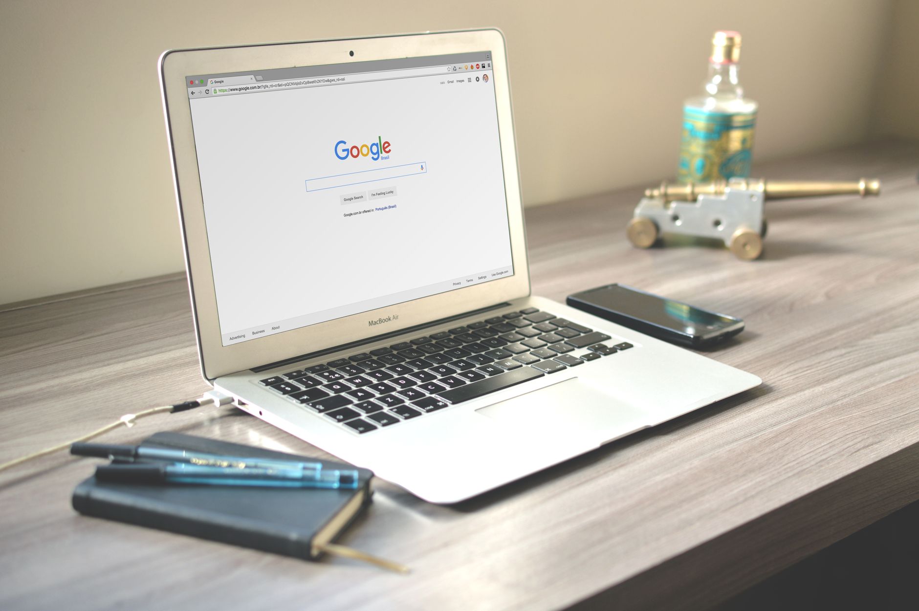 Laptop showing internet browser settings
