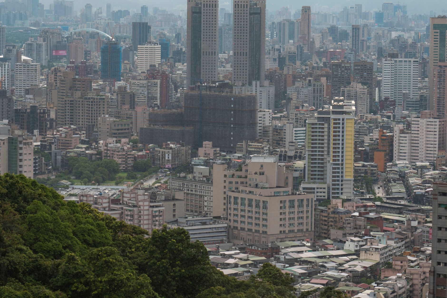 Asian cities skyline with pagodas temples and modern architecture