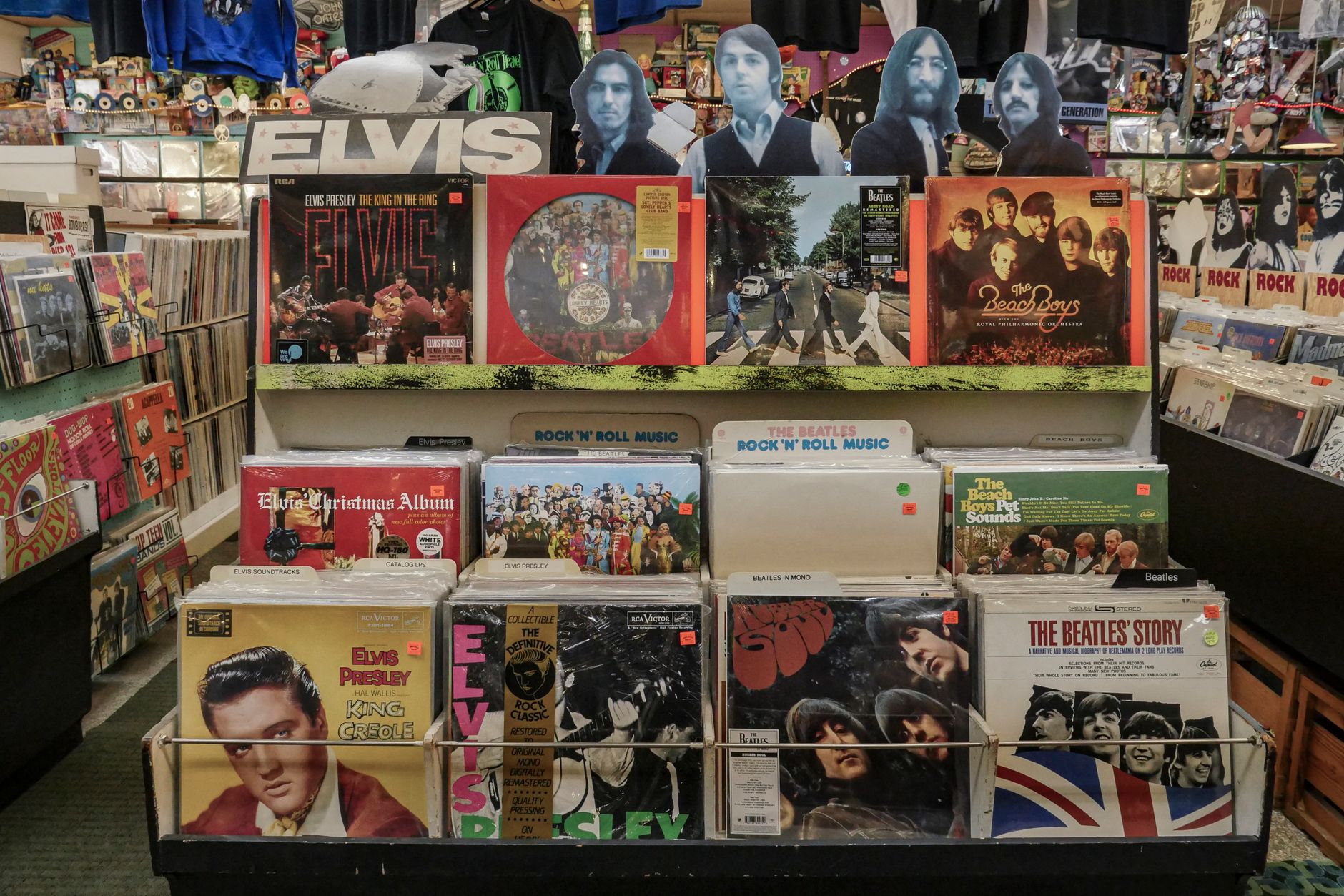 Vintage vinyl records from the 1970s