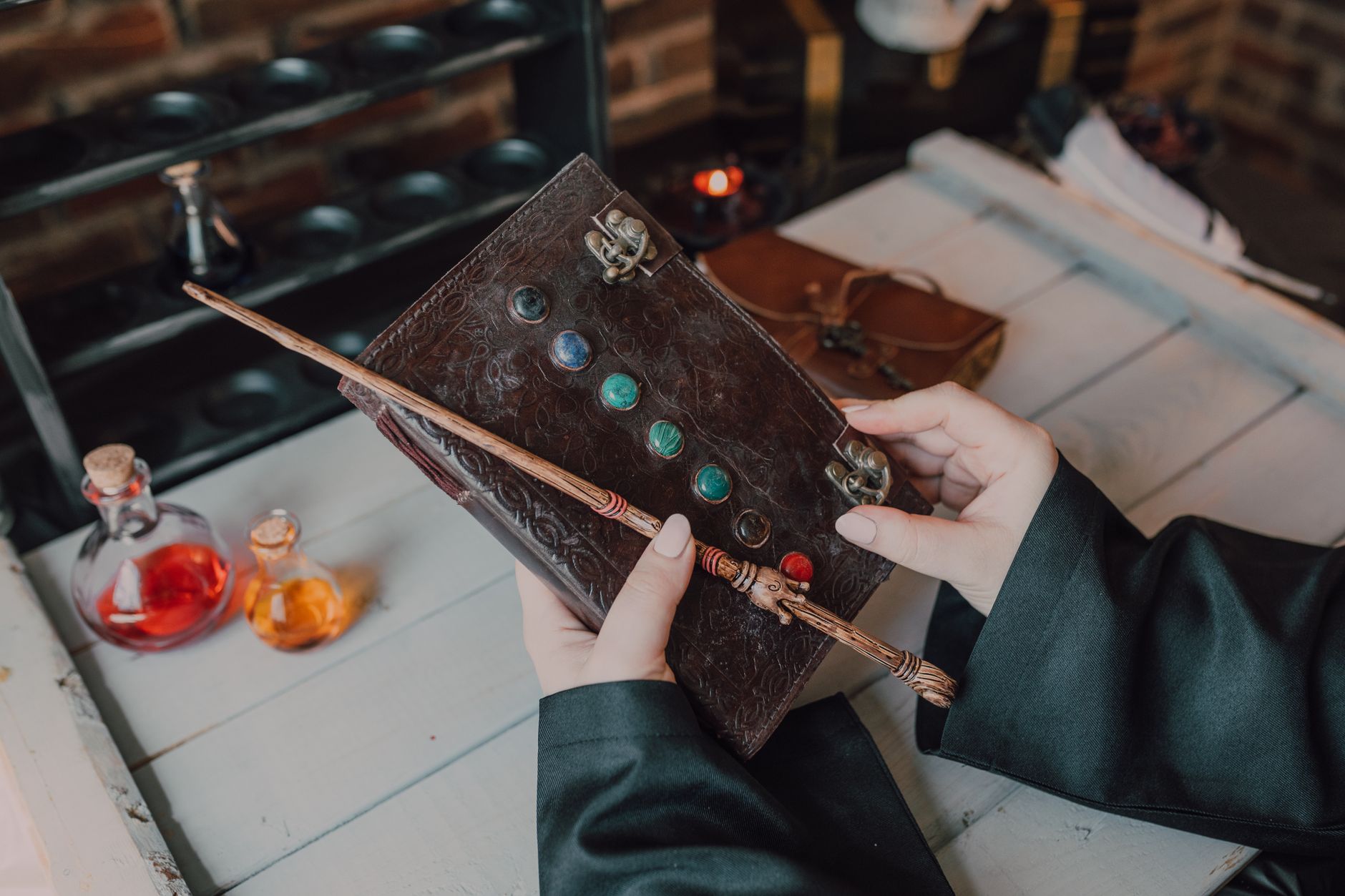 Magic wand and spell casting in a fantasy setting