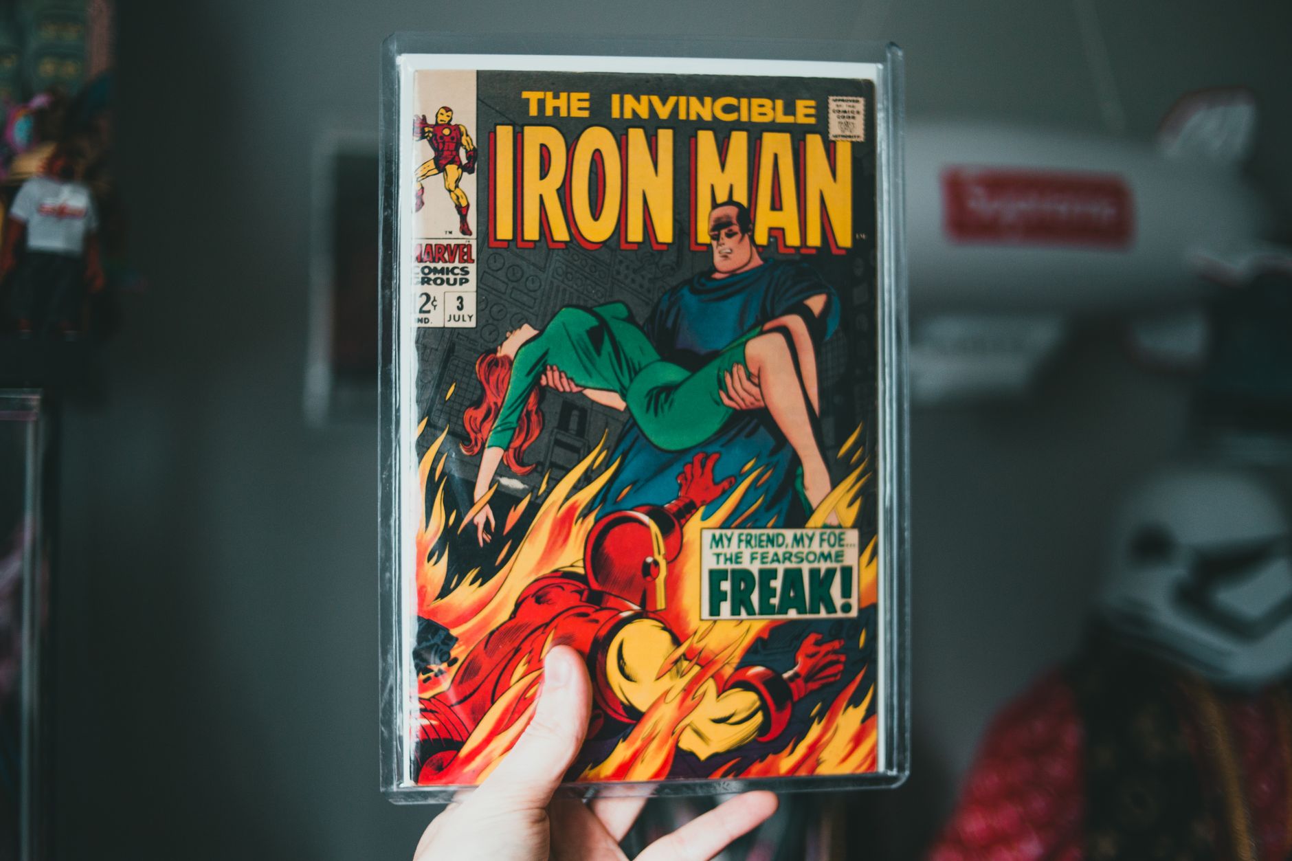 Comic book collection with superhero characters