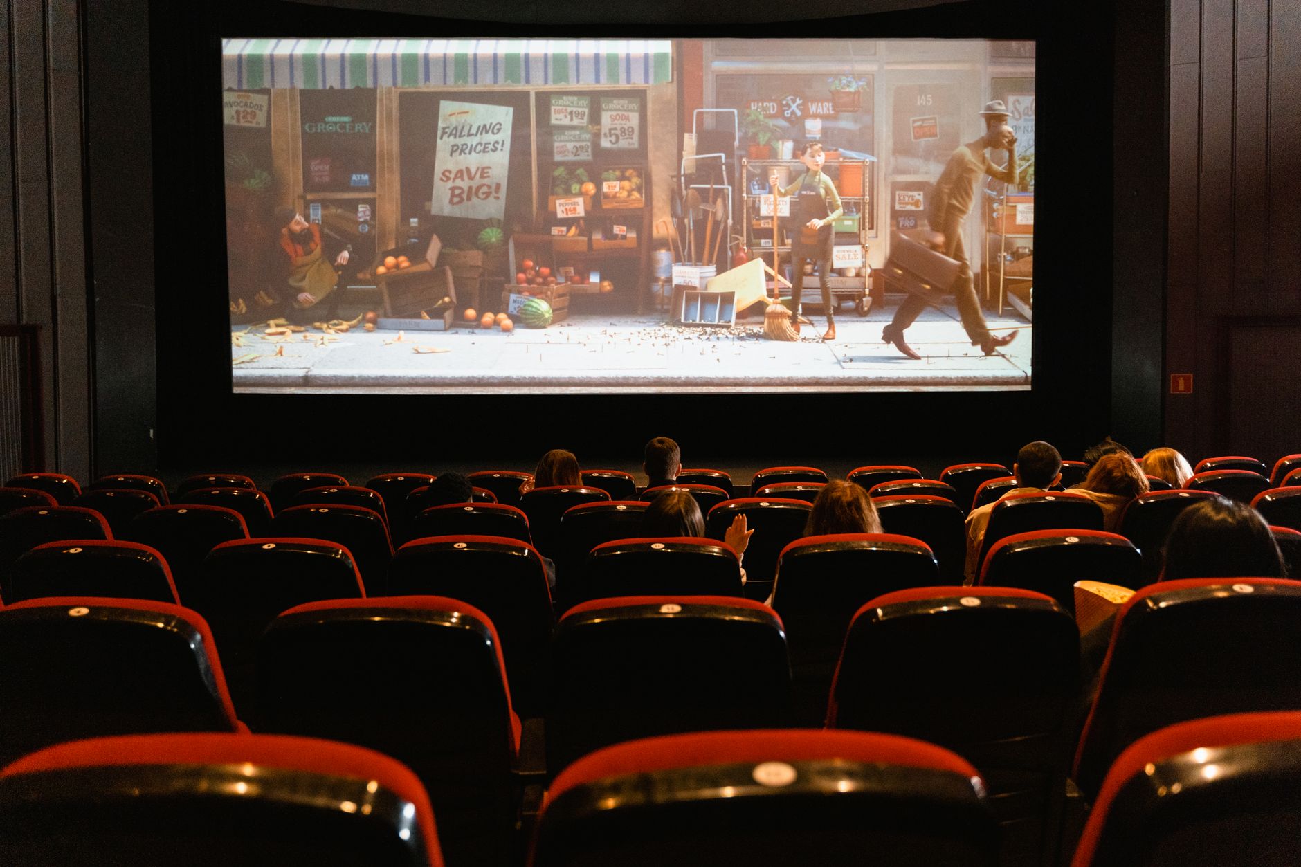 Movie theater cinema screen for blockbuster premiere