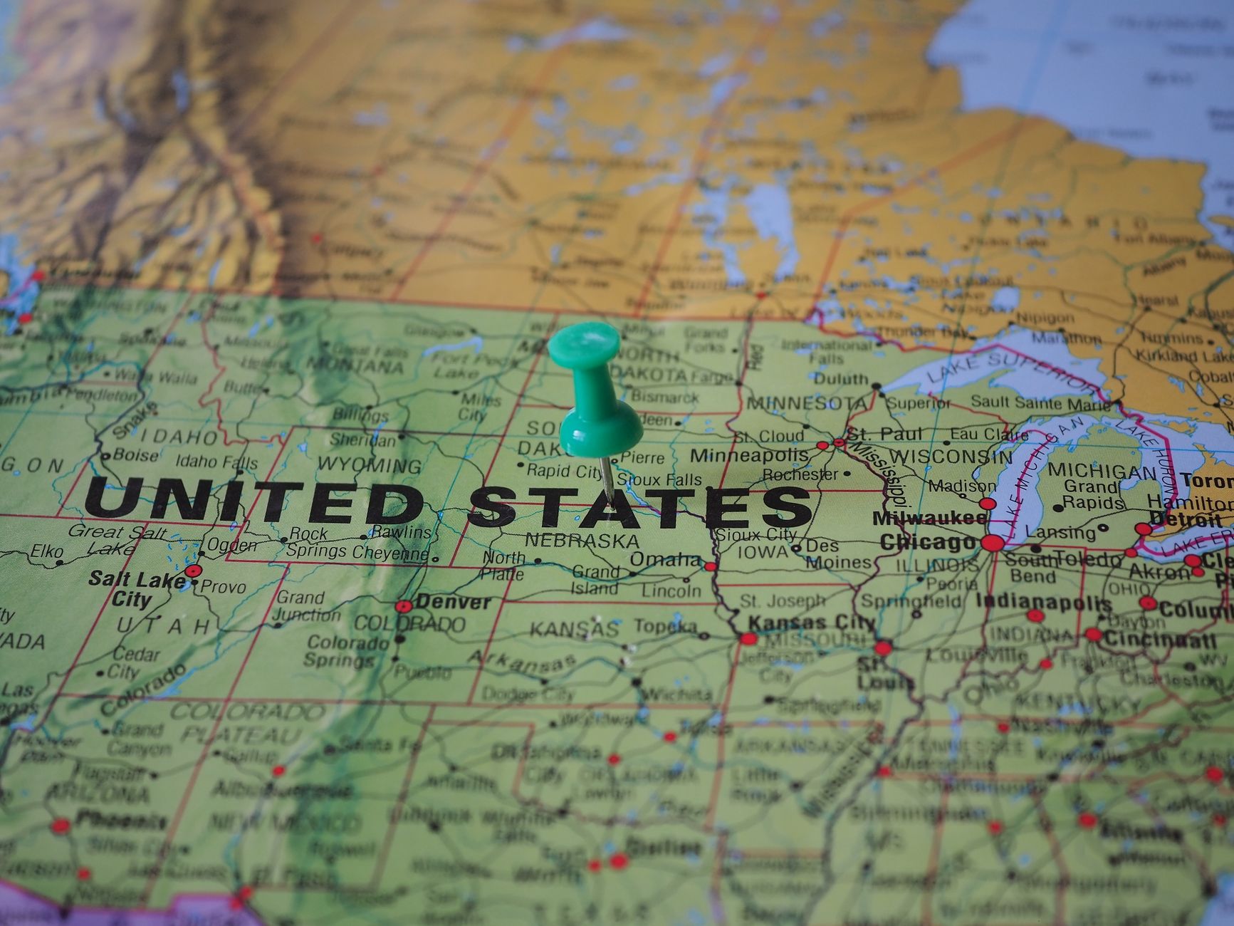 Colorful map of the United States showing all 50 states
