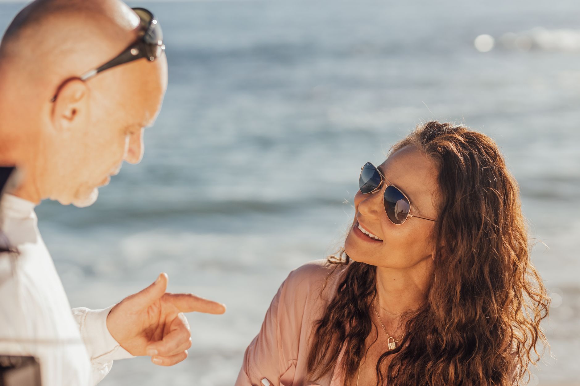 couple talking conversation smiling
