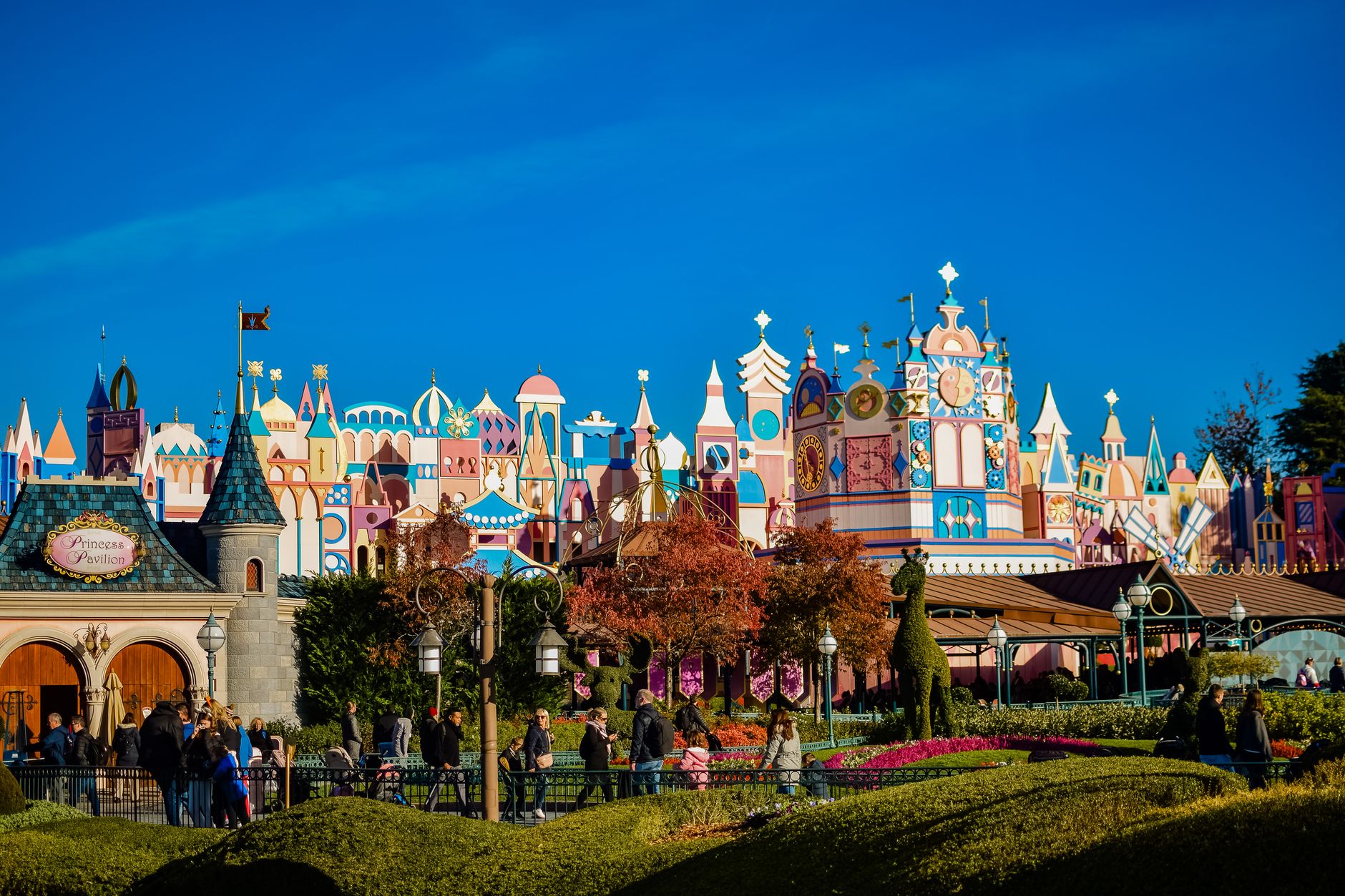 Fairy tale castle at dusk representing Disney princess magic