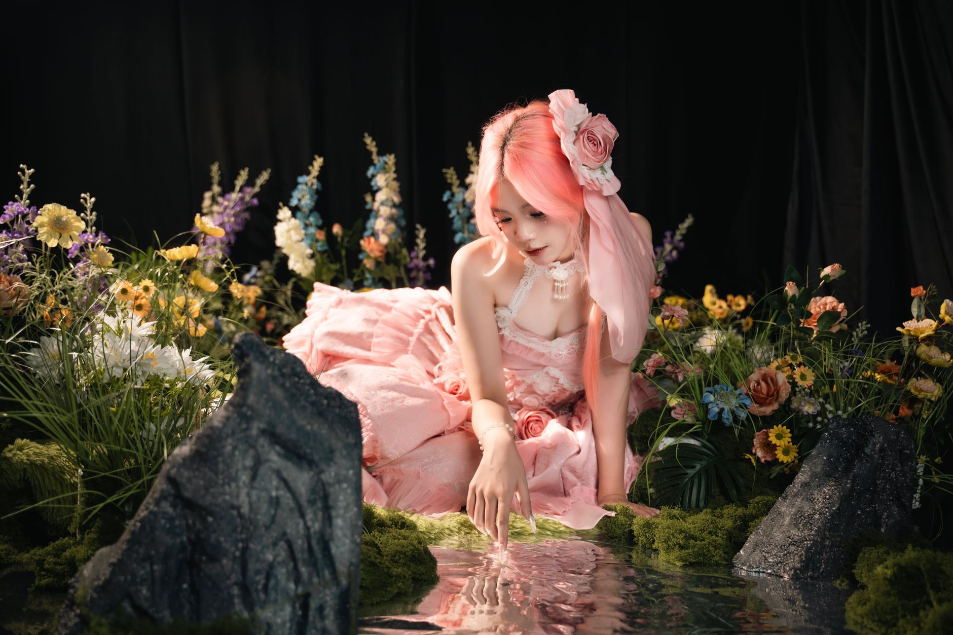 Enchanted red rose symbolizing magic and romance in fairy tales