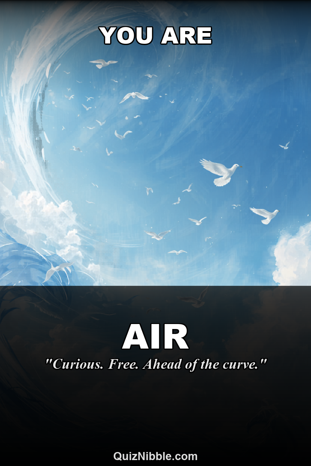 Air result card for Which Element Are You? Fire, Water, Earth or Air?