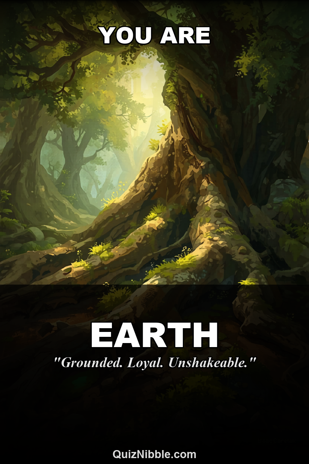Earth result card for Which Element Are You? Fire, Water, Earth or Air?