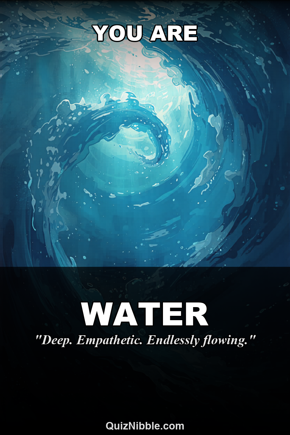 Water result card for Which Element Are You? Fire, Water, Earth or Air?