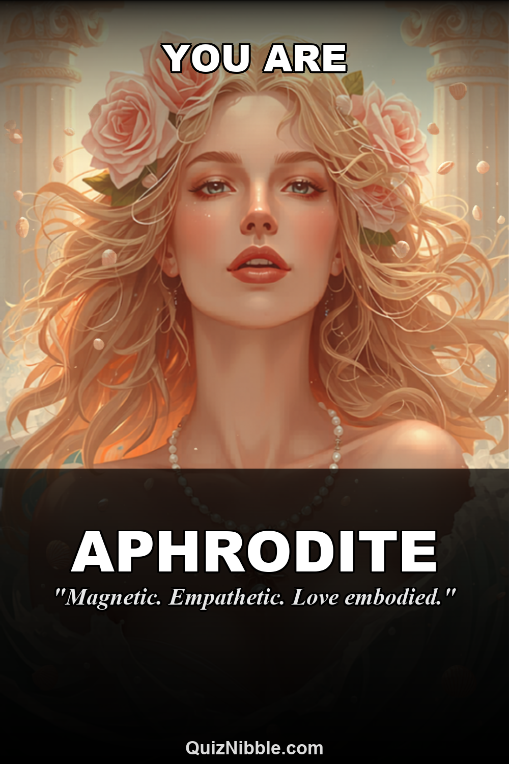Aphrodite result card for Which Greek God or Goddess Are You?