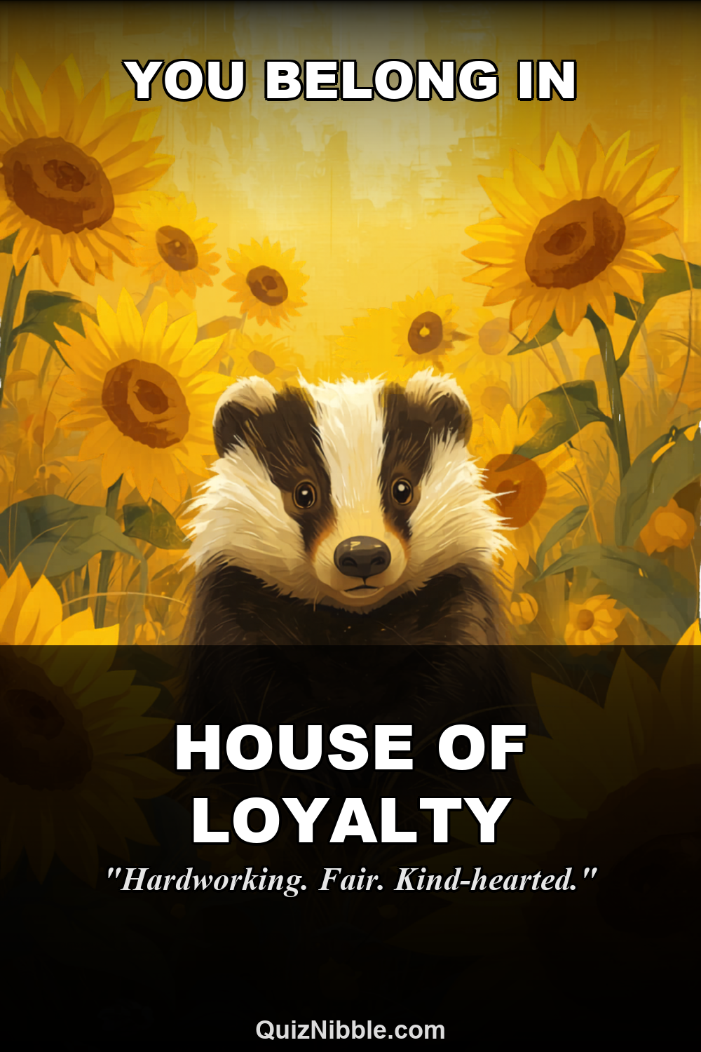 Hufflepuff result card for Which Hogwarts House Are You In?