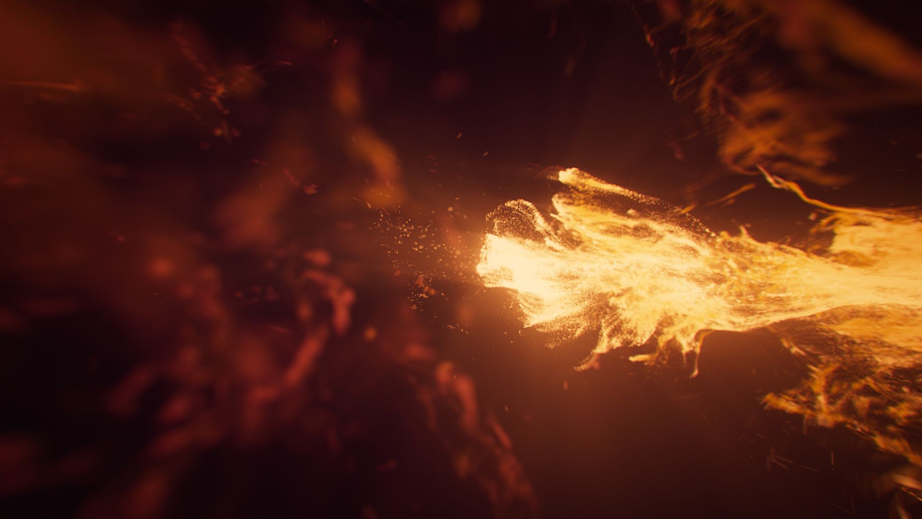 Fire and ember textures evoking rebirth and renewal