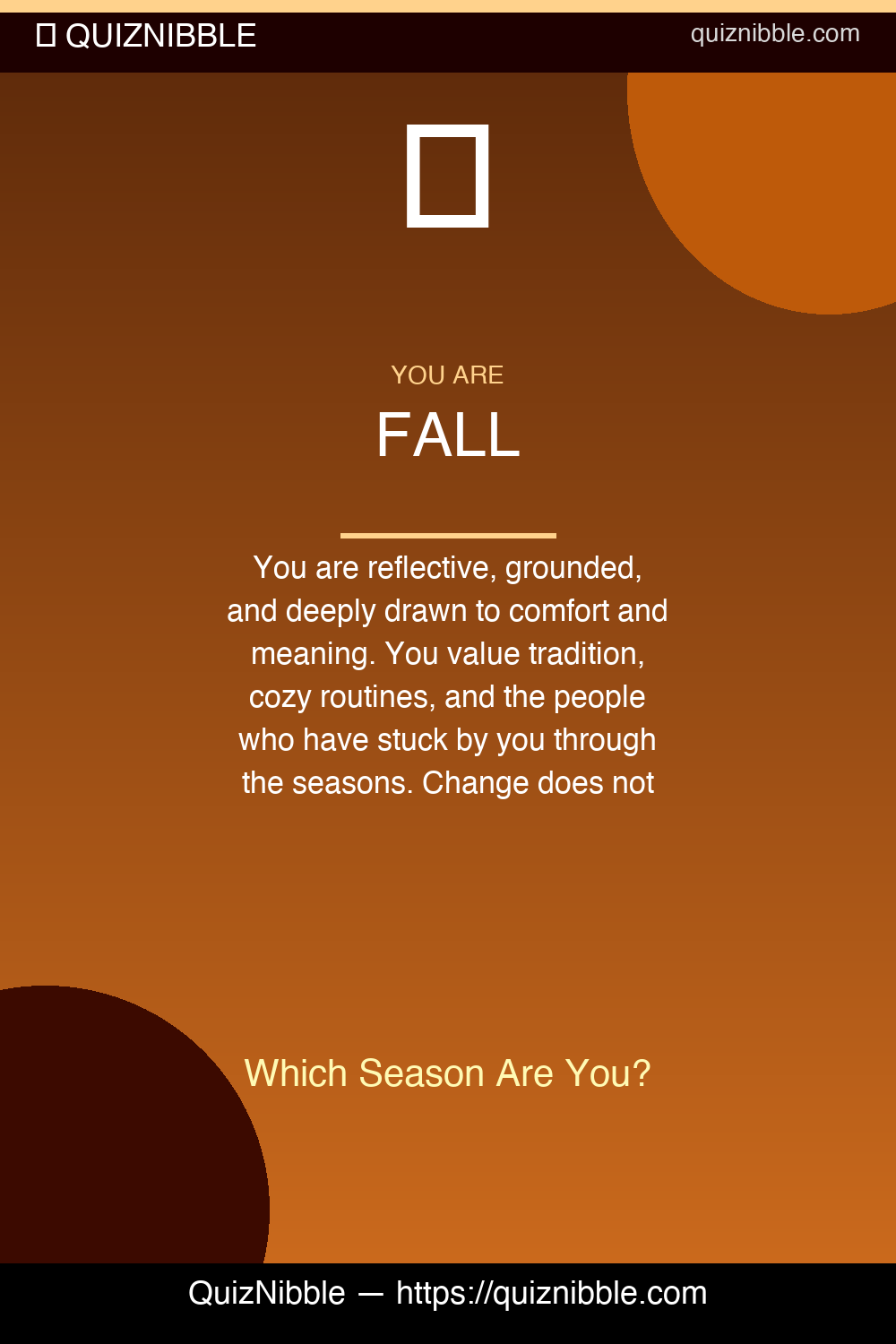 Fall result card for Which Season Are You?