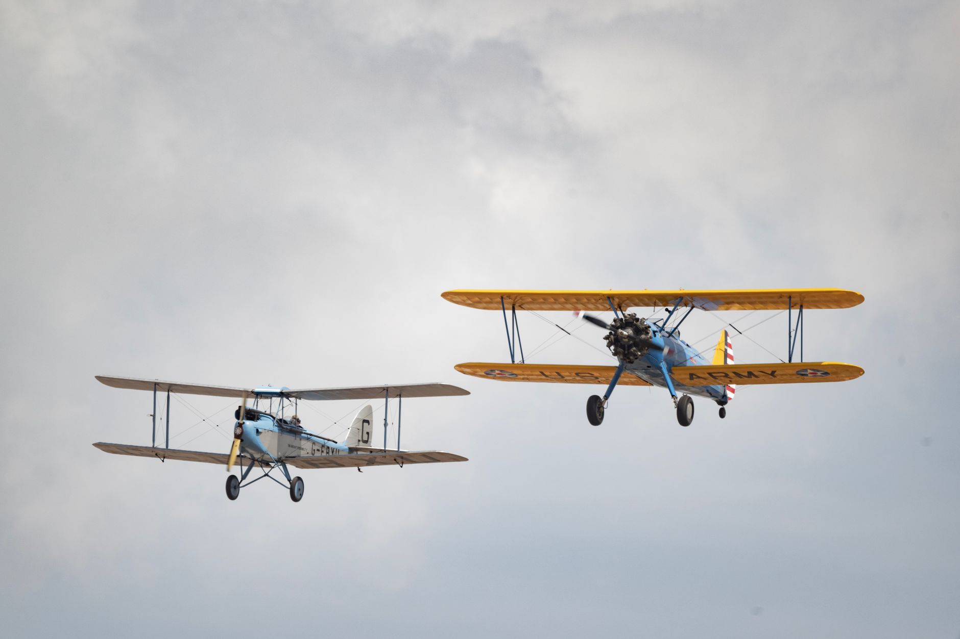 Vintage WWI-era biplane aircraft on display in a museum